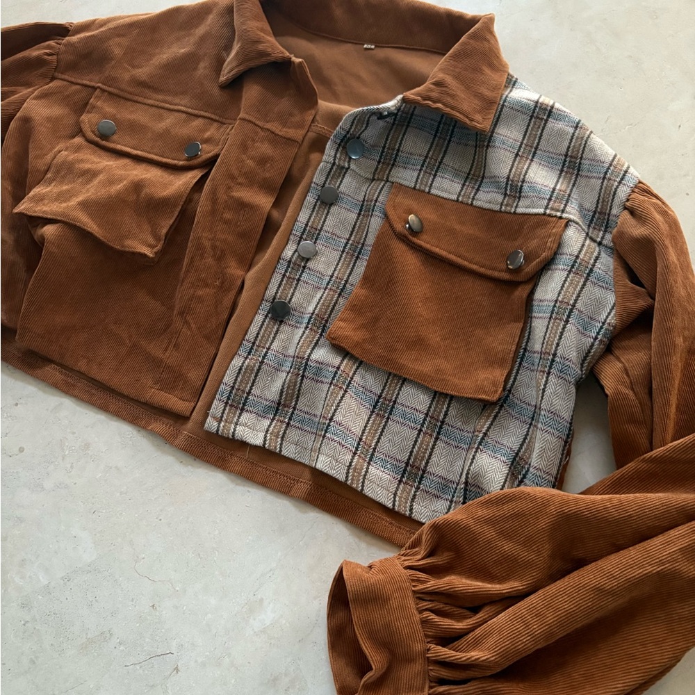 Plaid and Corduroy Women's Jacket